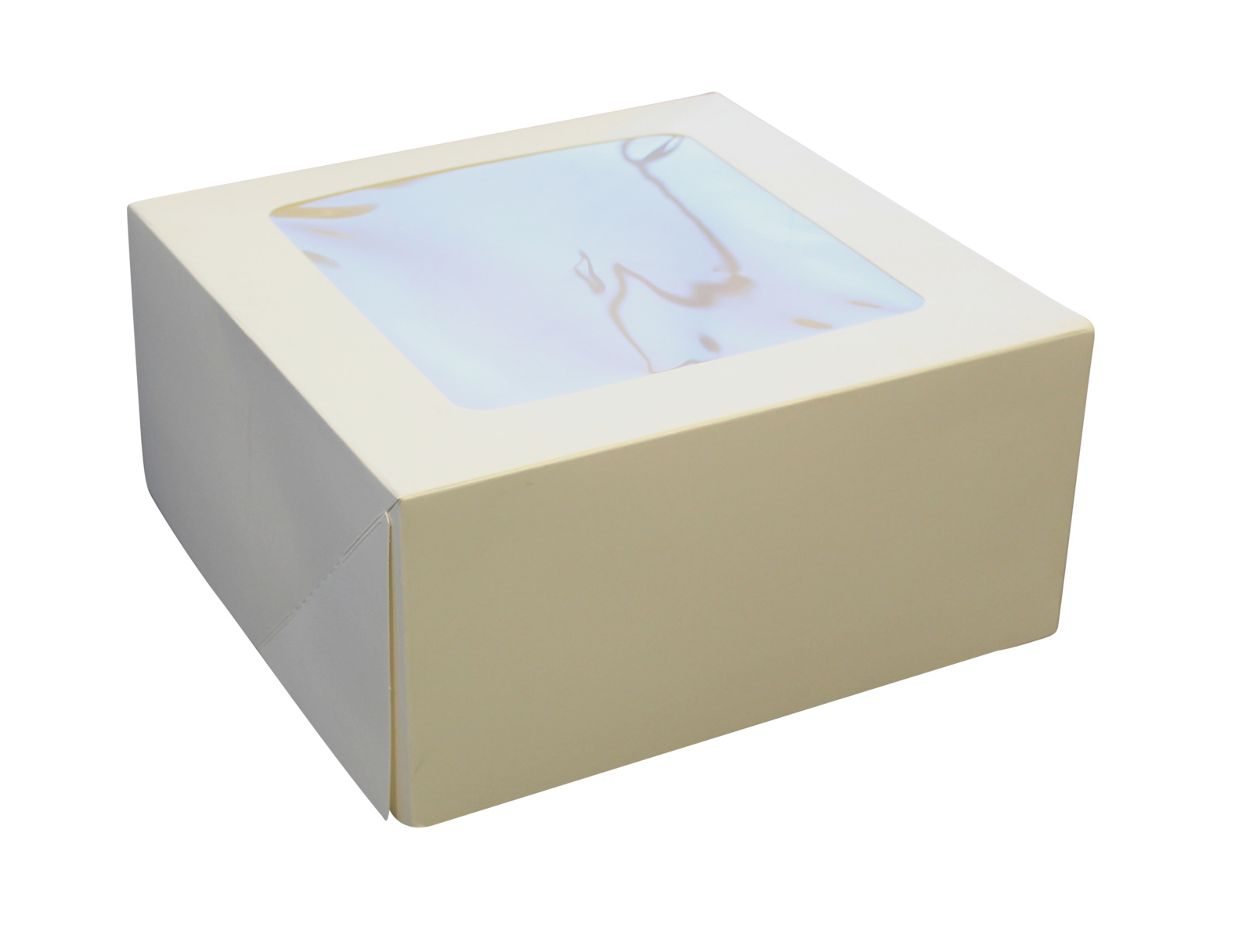 Cake Box - 8x8x4" White Pop Up, Small Window