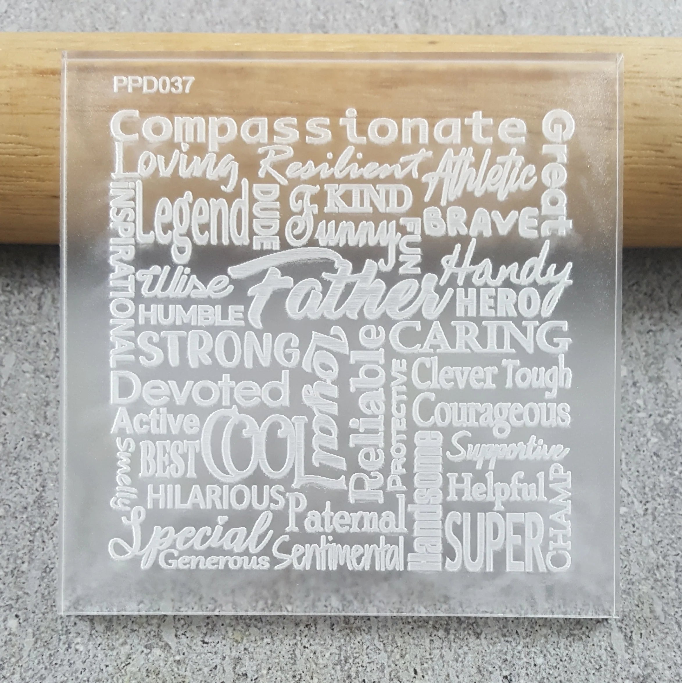 Custom Cookie Cutter Father Text Collage Pattern Plate
