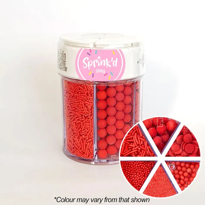 Sprink'd Red Sprinkle Mix Jar 200g