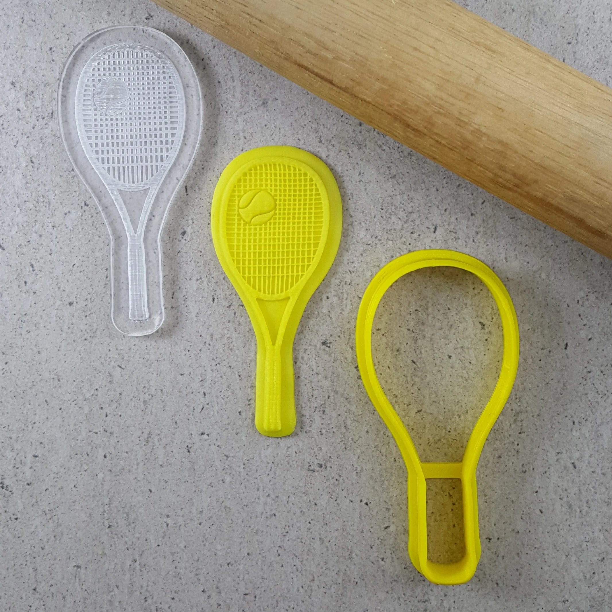 Custom Cookie Cutters Tennis Racket Cutter & Debosser Set