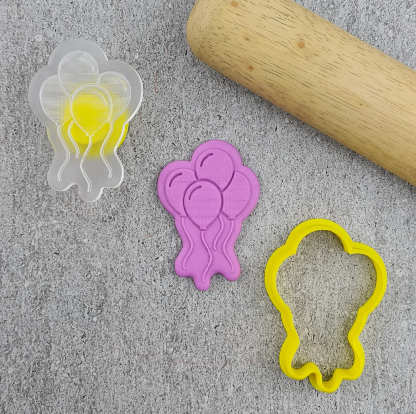 Custom Cookie Cutter Mini Balloons Cutter and Debosser Set