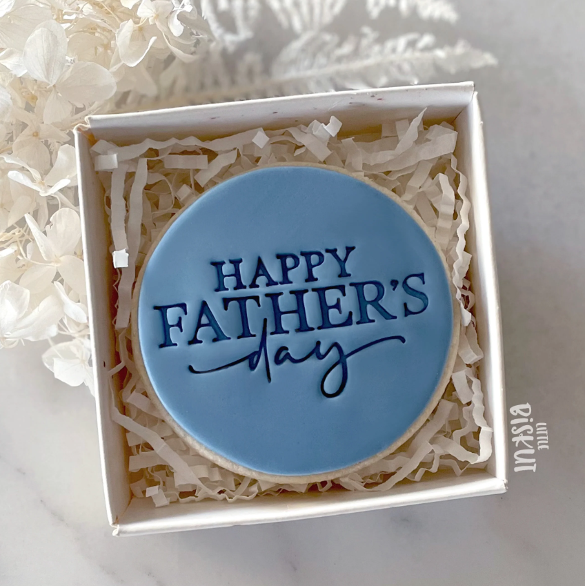Custom Cookie Cutter Happy Father's Day v2 Embosser (Little Biskut)