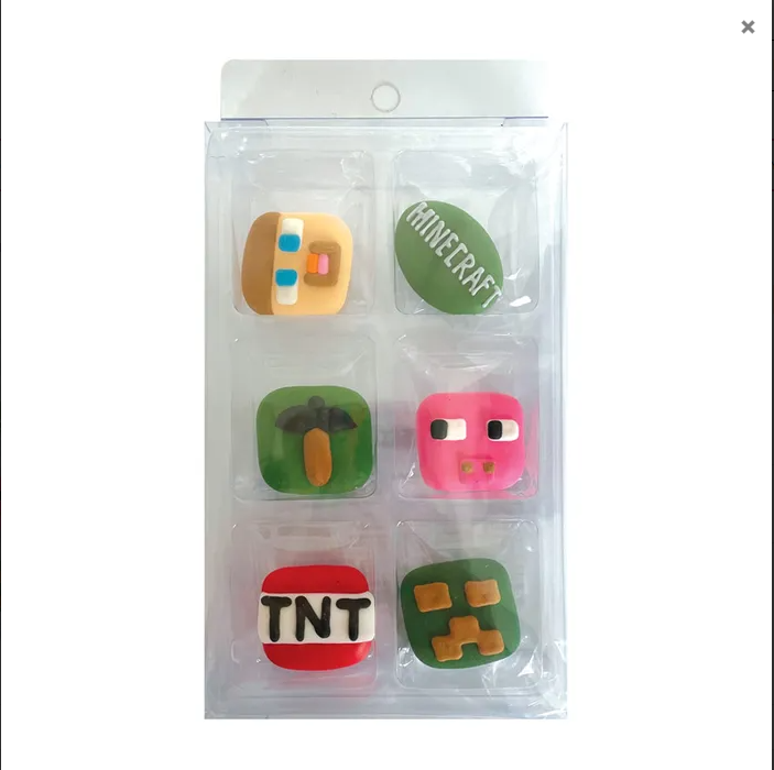 Minecraft Sugar Decorations Pack of 6