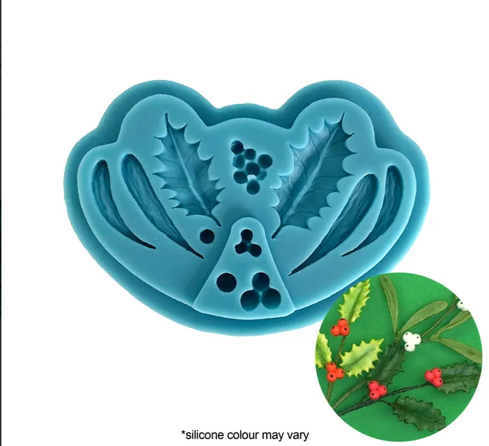 Christmas Holly & Berries Silicone Mould