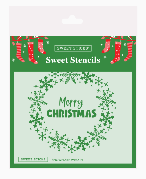 Christmas Cake Snowflake Wreath Stencil by Sweet Sticks