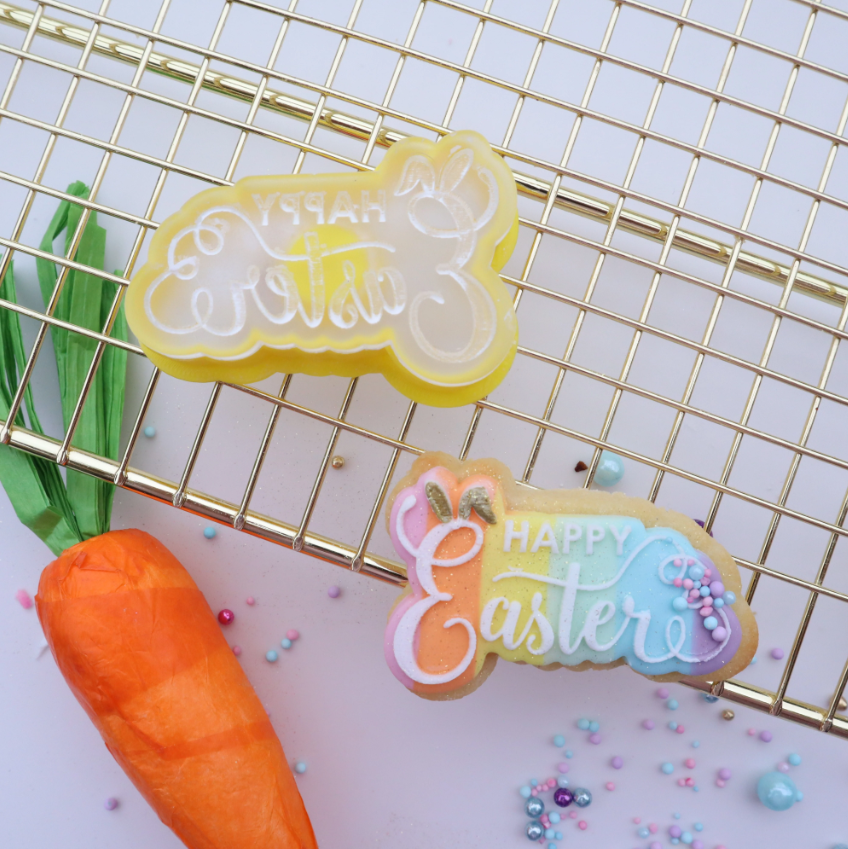 Custom Cookie Cutters Mini Happy Easter Cutter & Debosser Set