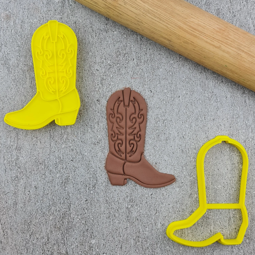 Custom Cookie Cutters Western Boot and Embosser Set