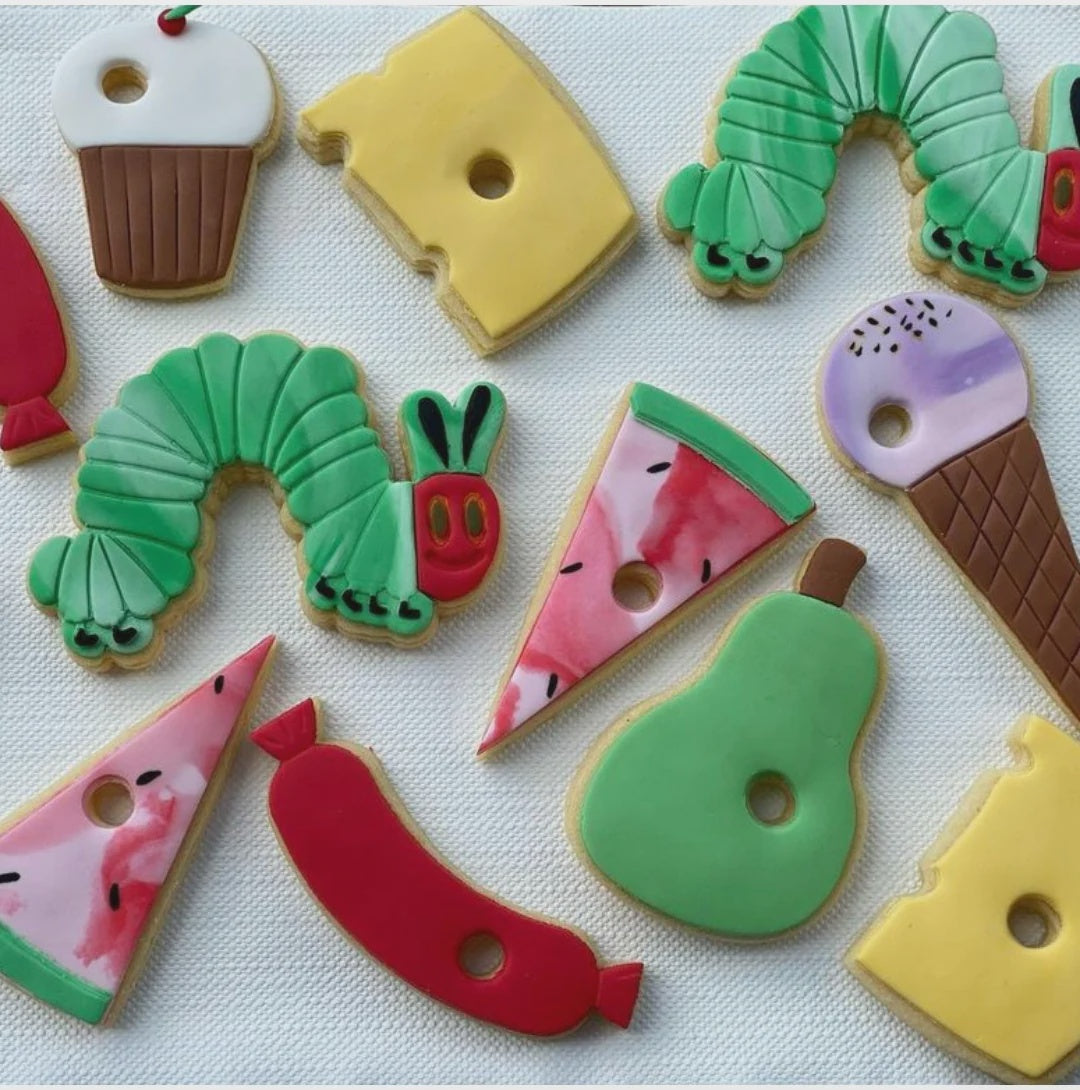 Custom Cookie Cutters Hungry Caterpillar Cutter & Embosser and Food Cutters Full Set