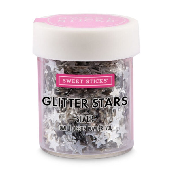 Sweet Sticks Silver Glitter Stars