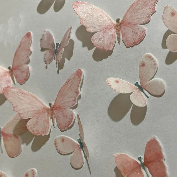 Light Pink Pre-cut Edible Wafer Butterfly WP002_M
