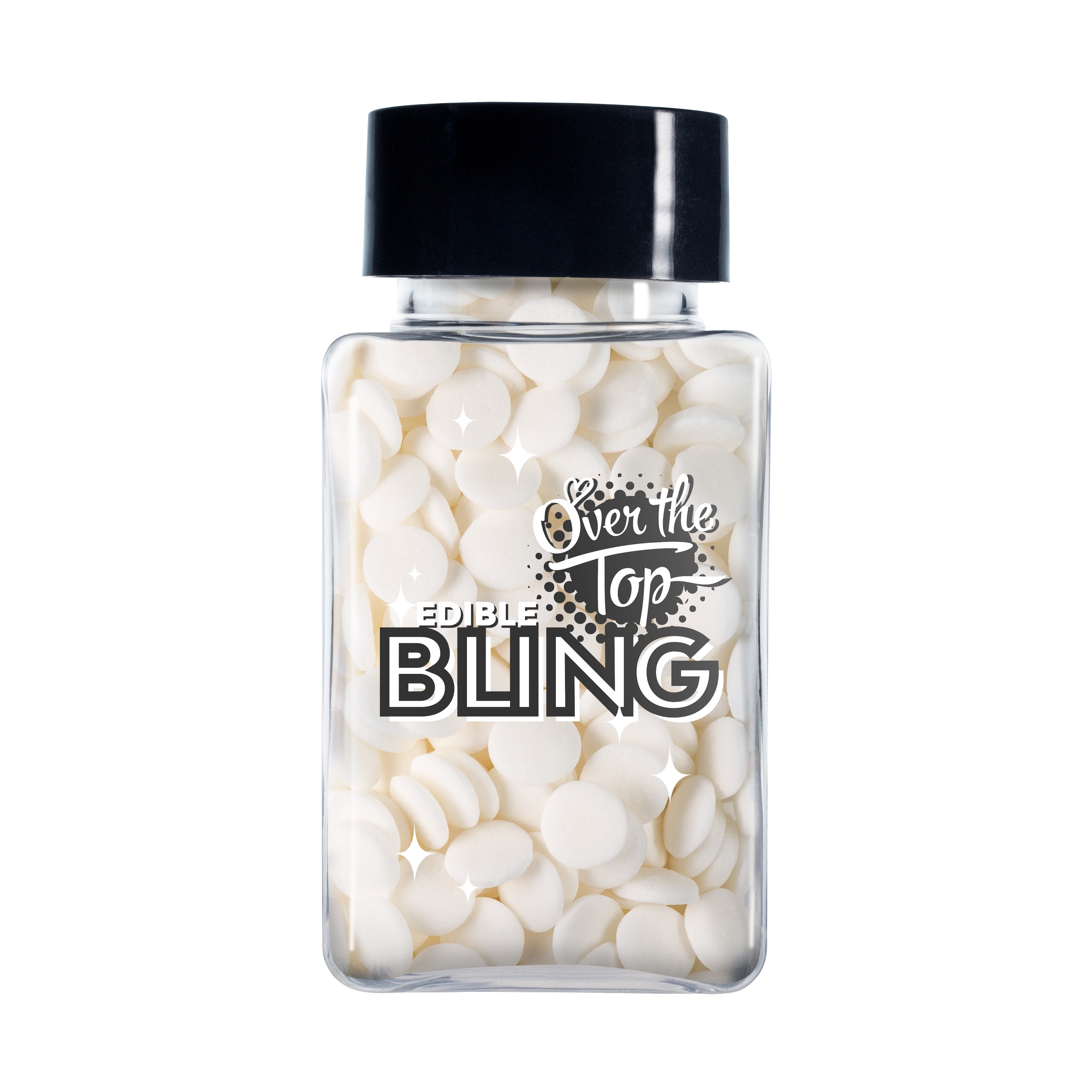 Over The Top Edible Bling Sprinkles - White Confetti 55g