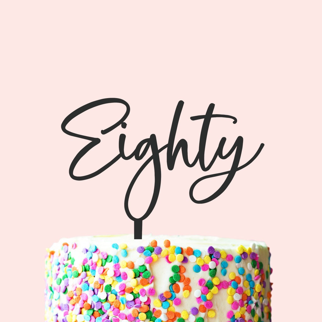 Etched Eighty Cake Topper - Palmer Font