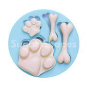 Silicone Mould Paw & Bone Assorted 4pc