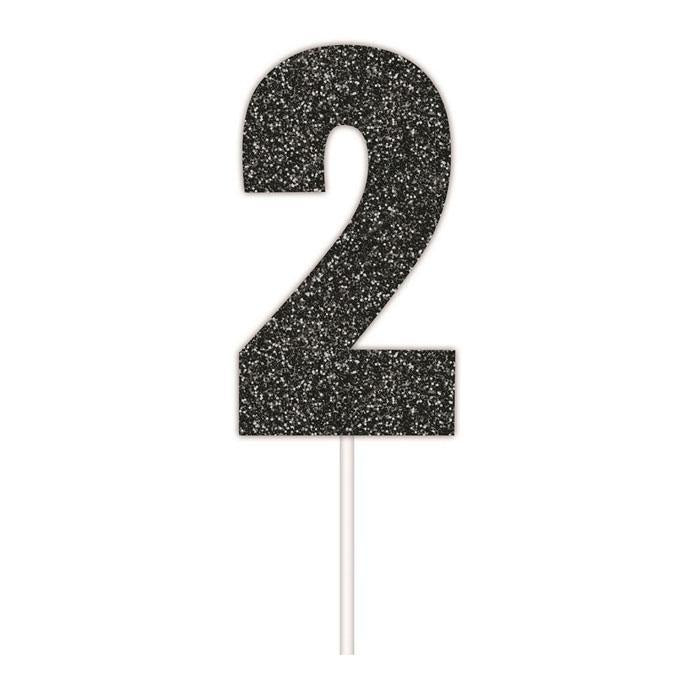 Glitter Black - #2 Cake Topper