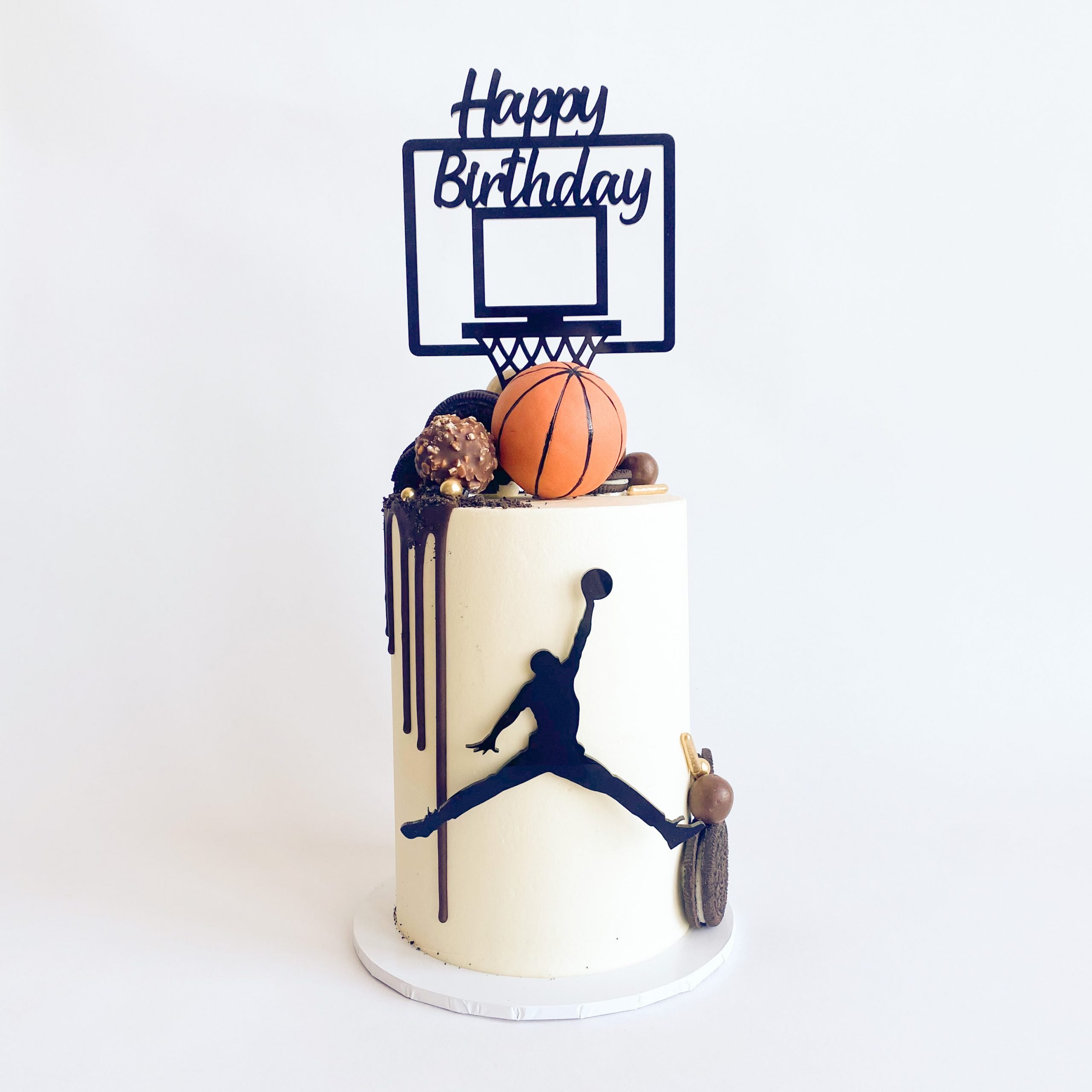 Etched Basketball Hoop Topper and Player Fropper Set