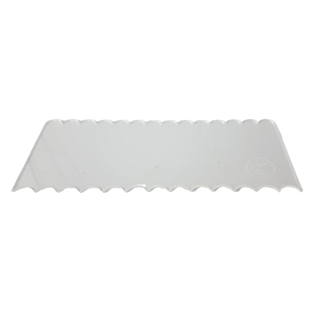 Etched Clear Acrylic Scraper - Double Sided Scallop