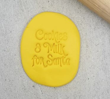 Custom Cookie Cutters Cookies & Milk for Santa Embosser CCC