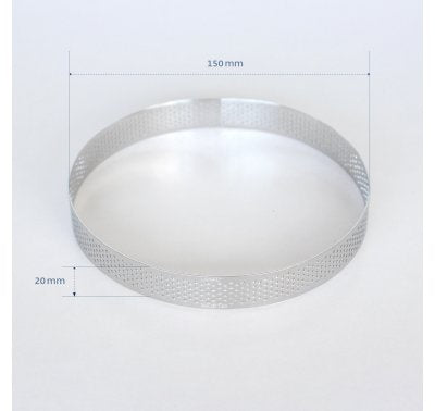 LOYAL 150mm x 20mm Perforated Tart Ring S/S