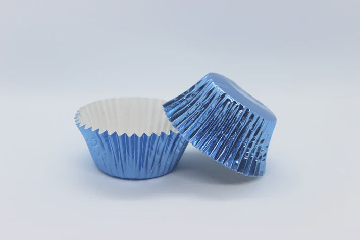 Cupcake Foil Cups 500 Pack - Mini 360 Blue