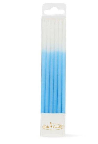 12cm Tall Ombre Cake Candles - Blue 12pk