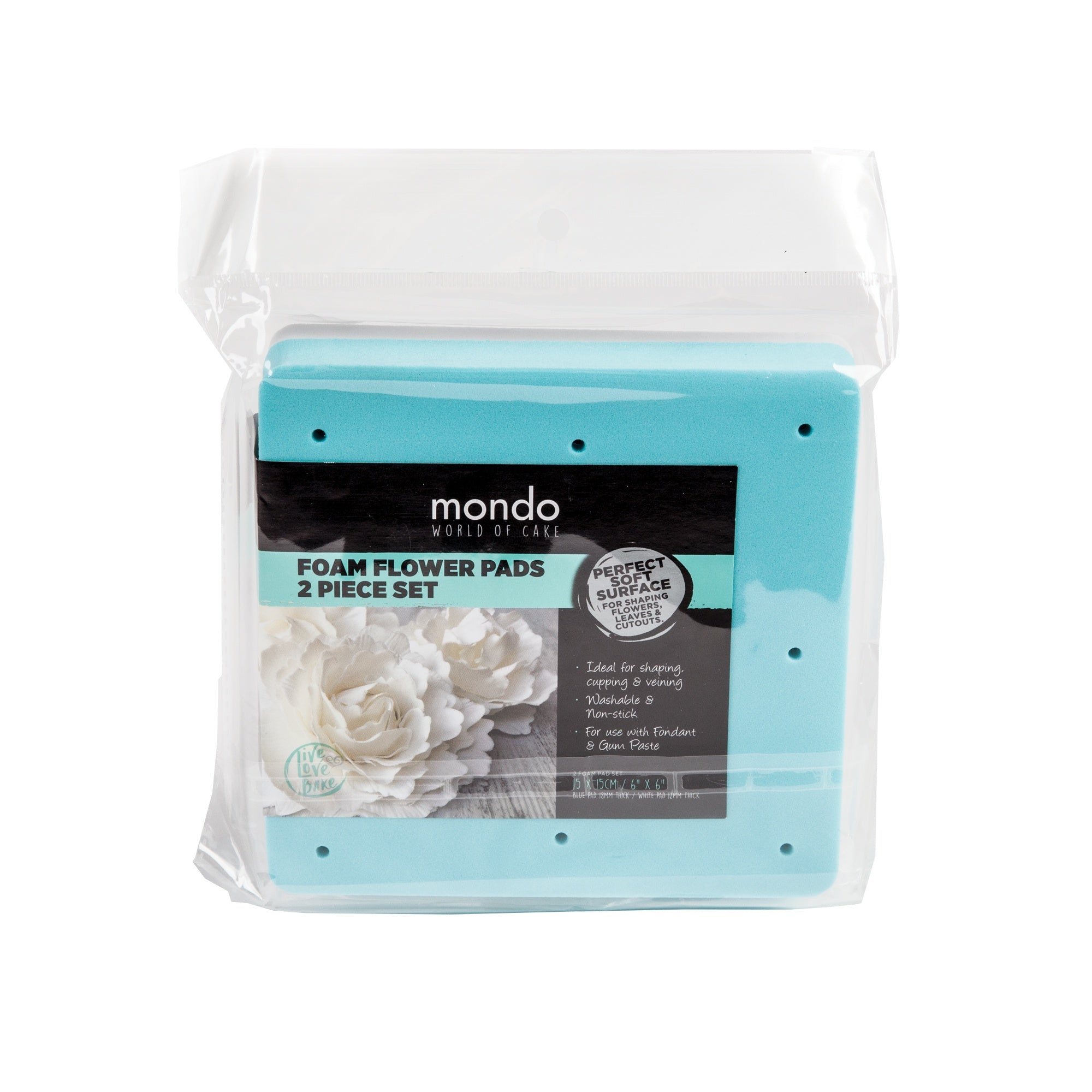 Mondo Flower Foam Mat - White/Blue 2pc Set