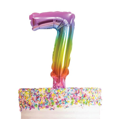Mini Balloon Topper - Rainbow Number 7