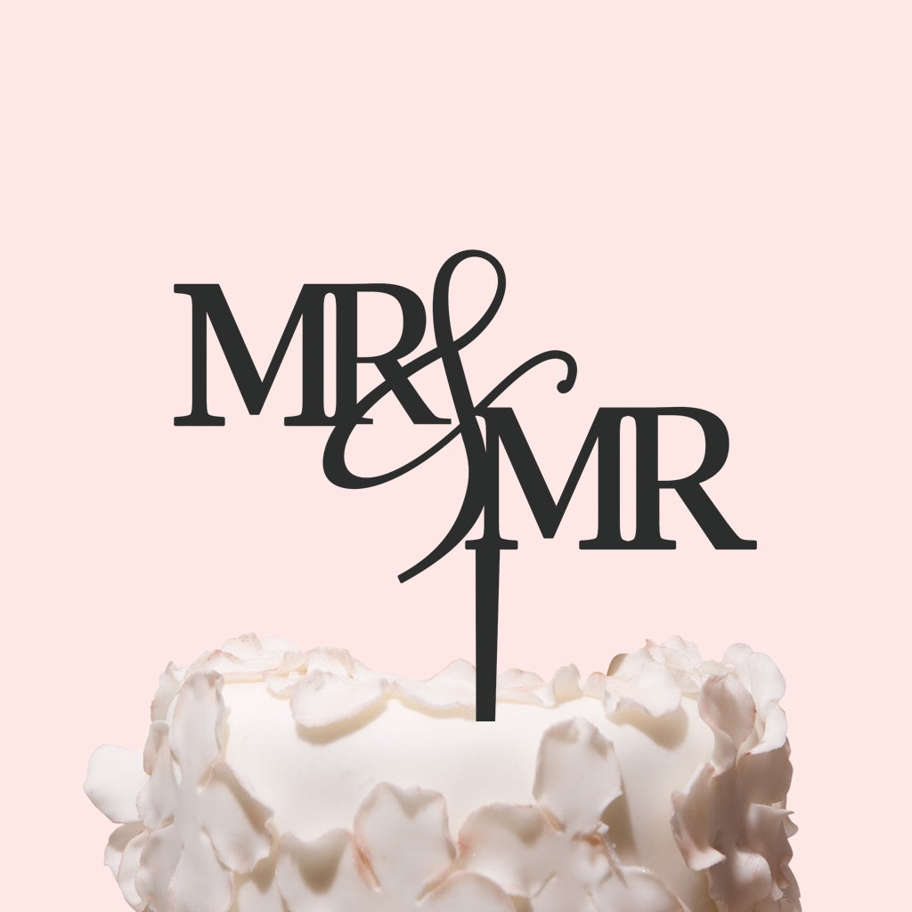 Etched Cake Topper - MR & MR
