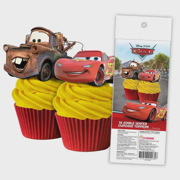 Cars Edible Wafer Cupcake Toppers 16 piece pack