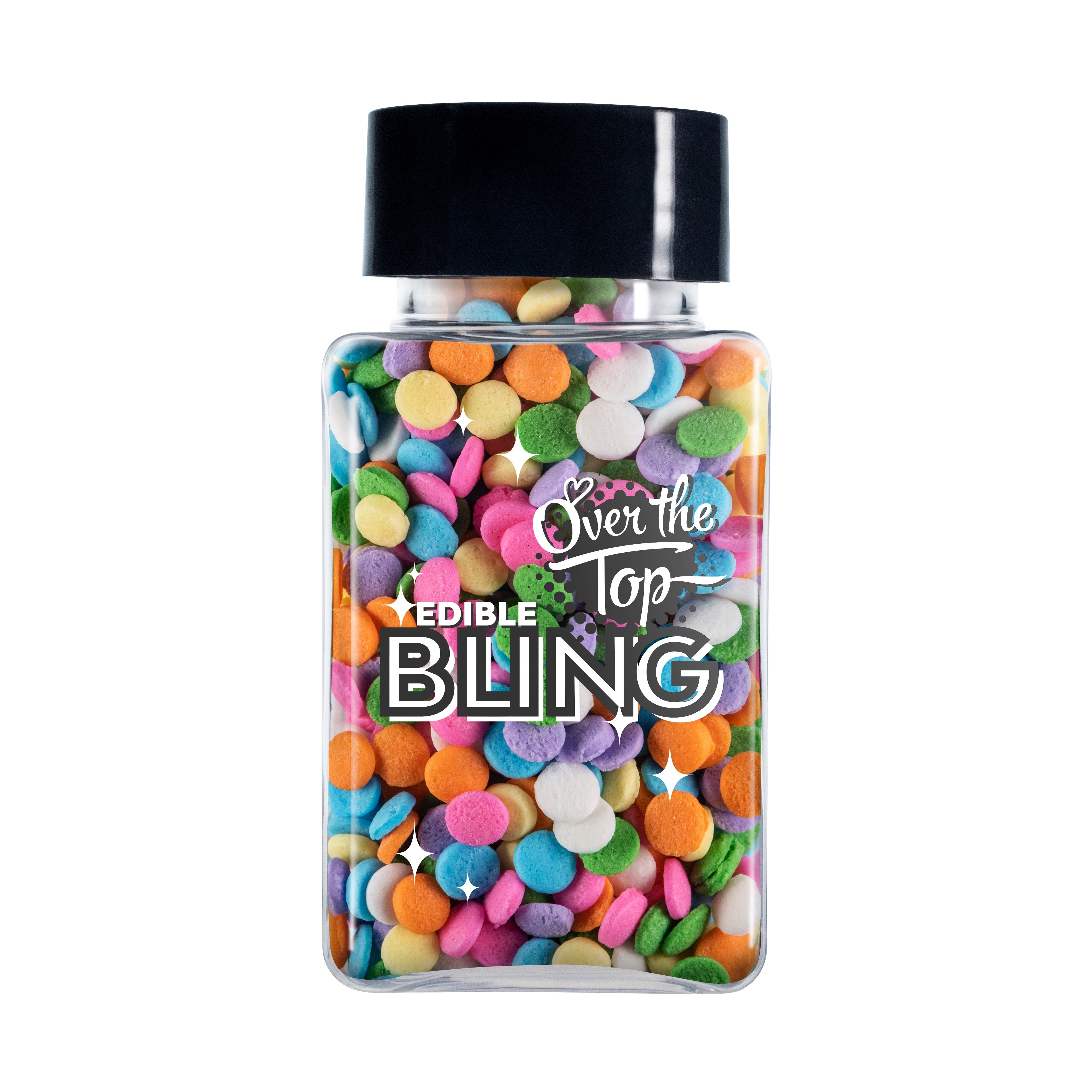 Over The Top Edible Bling Sprinkles - Pastel Sequins 55g