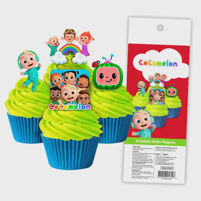 Cocomelon Edible Wafer Cupcake Toppers 16 piece pack