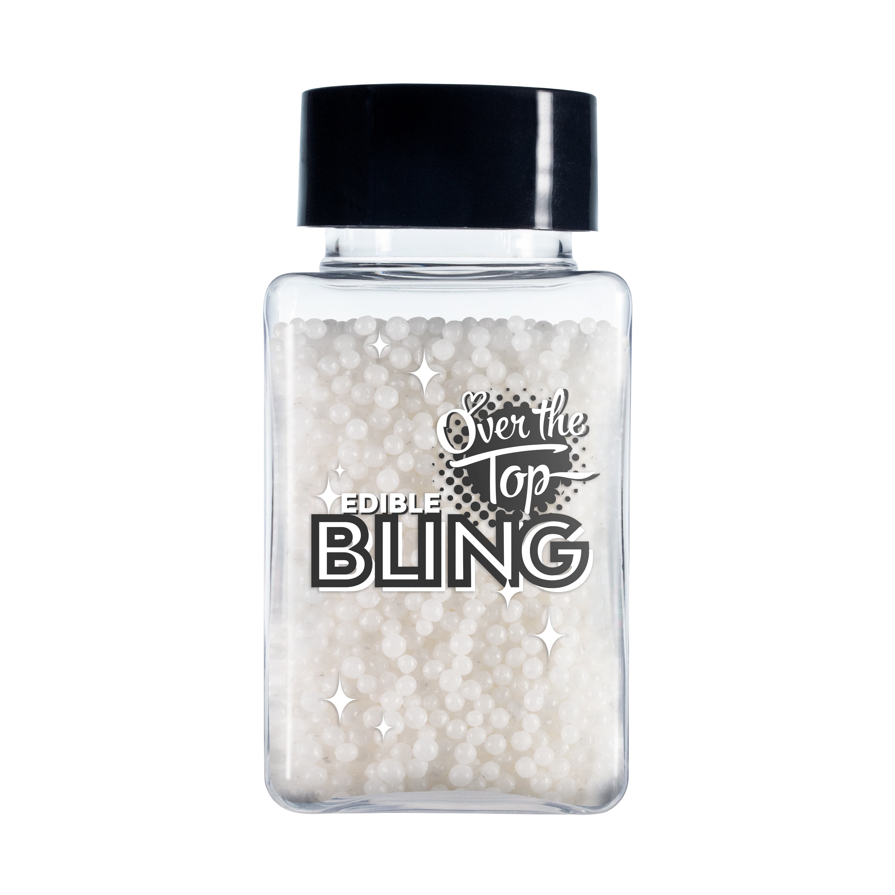 Over The Top Edible Bling Sprinkles - Non Pareils White 60g