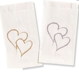 Cake Bags - Silver Hearts 50 pack
