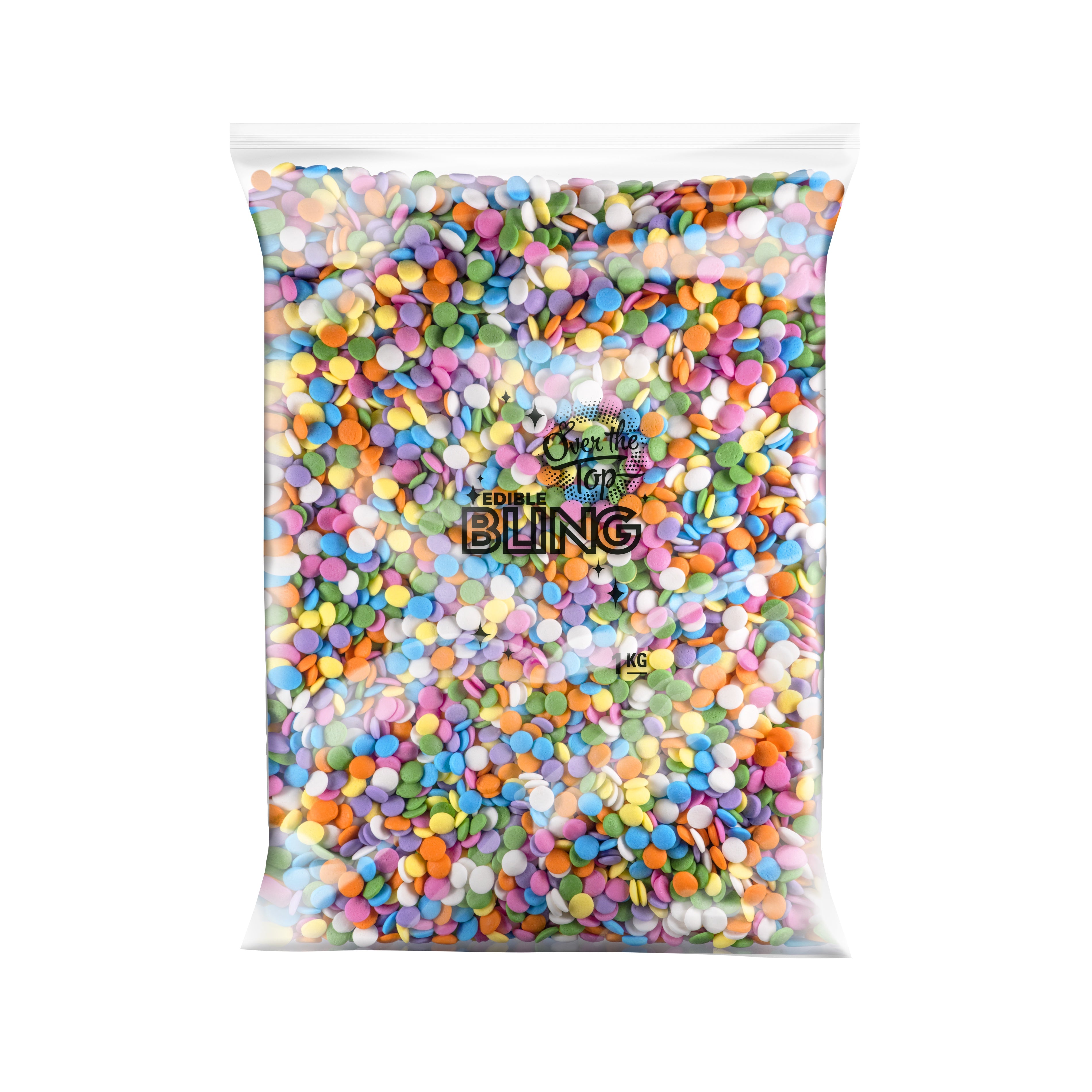 Over The Top Edible Bling Sprinkles - Pastel Confetti Bulk 1kg