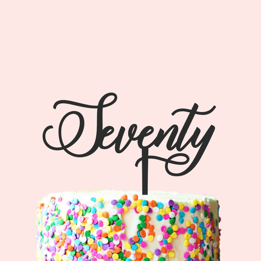 Etched Seventy Cake Topper - Nella Font