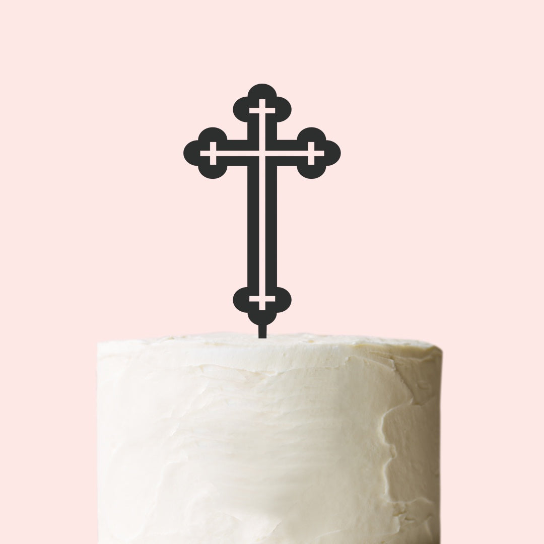 Etched Cake Topper - Orthodox Cross