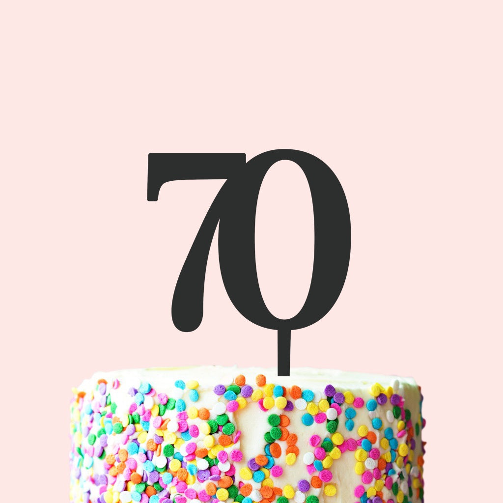 Etched 70 Cake Topper - Kancas Font