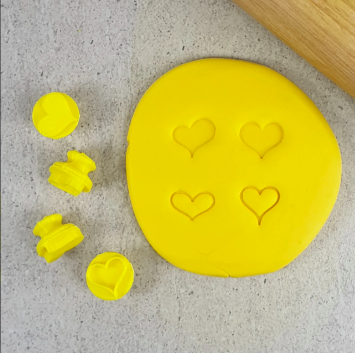 Custom Cookie Cutter Heart Embosser Set