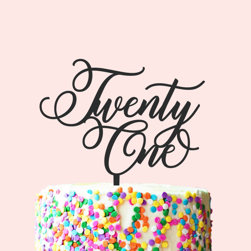 Etched Twenty One Cake Topper - Nella Font