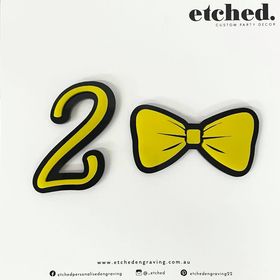 Etched Emma Bow Plaque and Number Set
