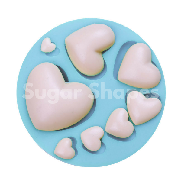 Sugar Shapes Hearts 8pc Mold
