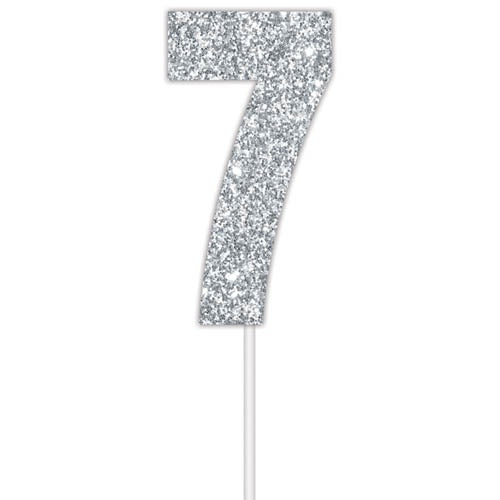 Glitter Silver - #7 Cake Topper