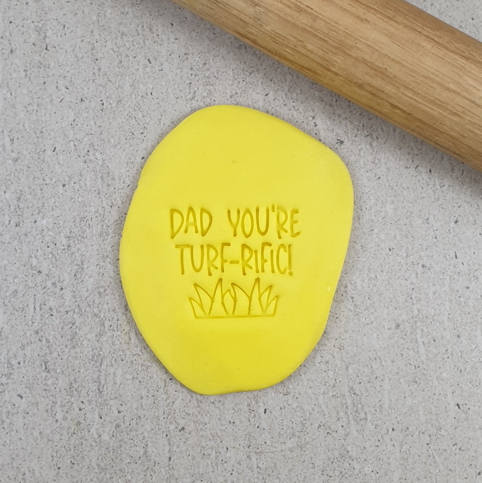 Custom Cookie Cutter Dad You're Turf-rific! Embosser