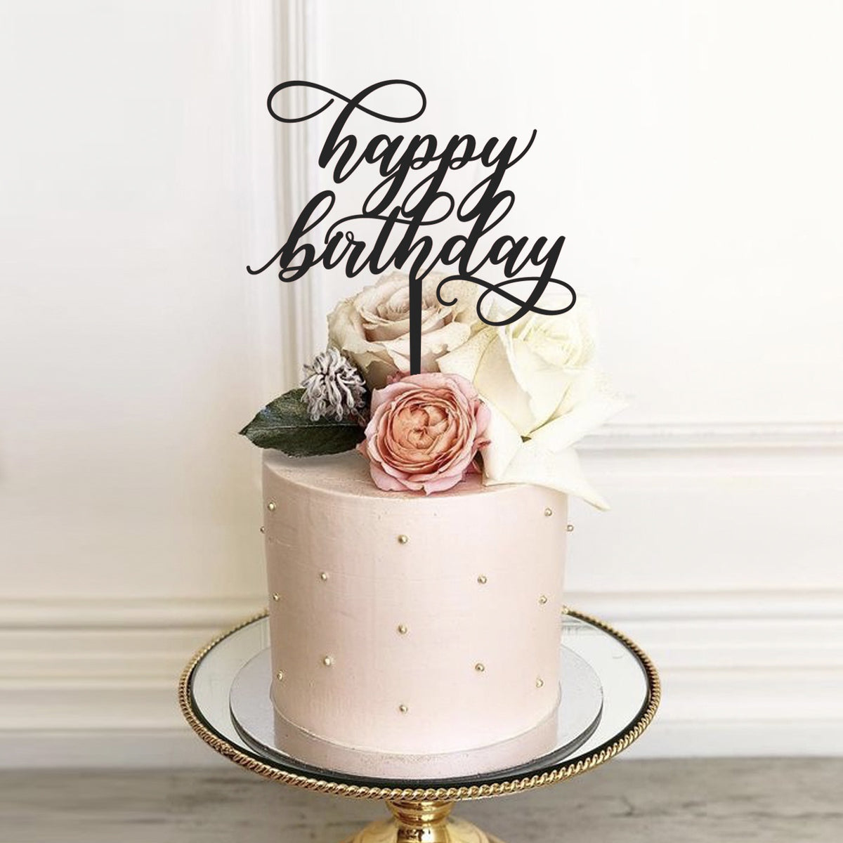 Etched Happy Birthday Cake Topper - Malisa Font — Cake Tinz n' Thingz