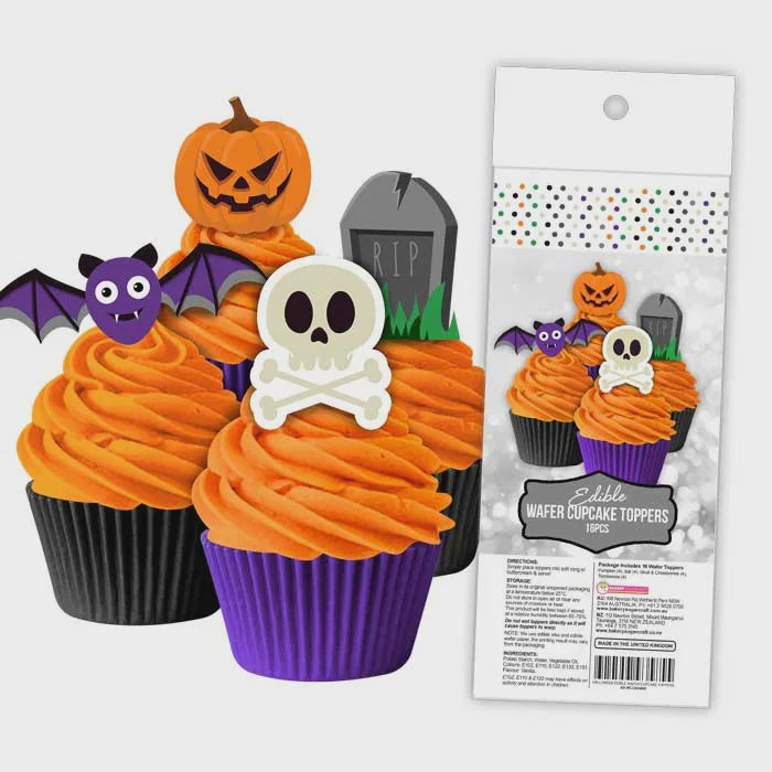 Halloween Wafer Cupcake Toppers 16 piece pack