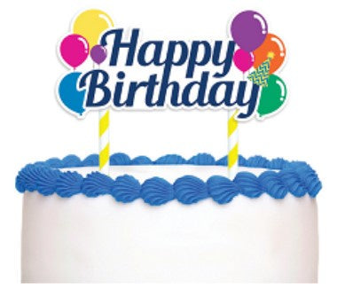 Cake Topper - Happy Birthday Balloon Arch