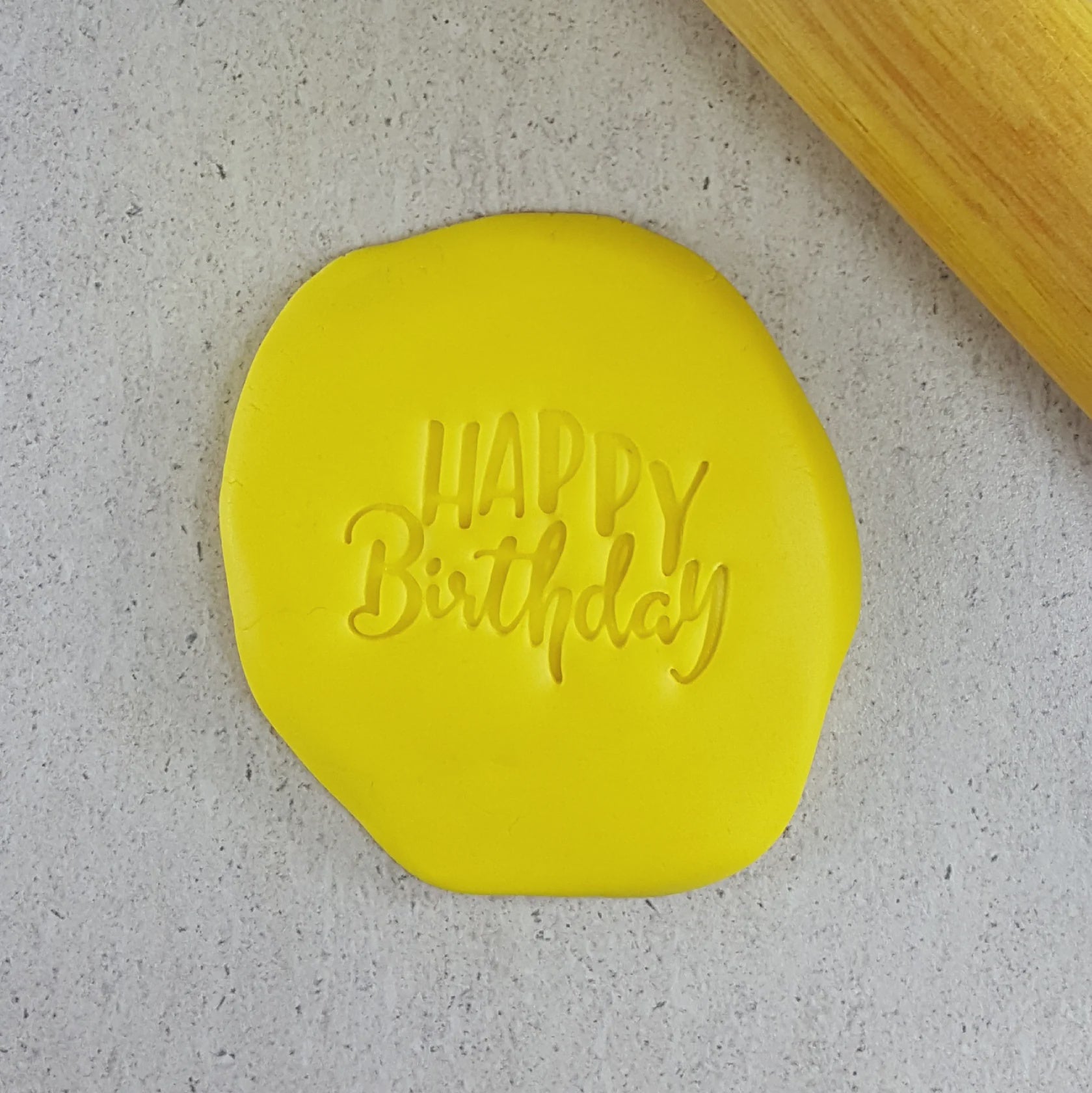 Custom Cookie Cutter Happy Birthday Embosser 40mm