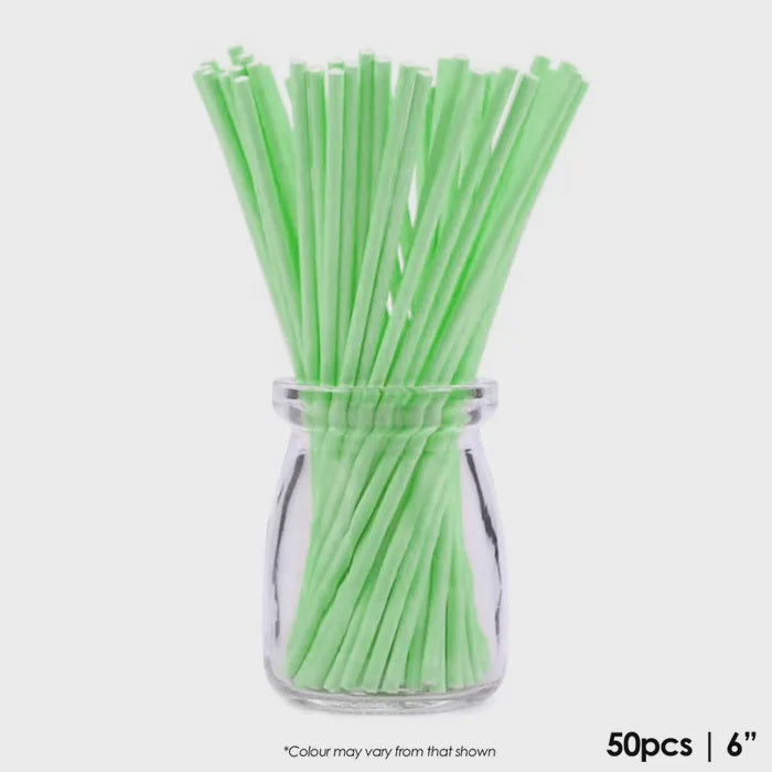 Lollipop Sticks Green - Pack of 50