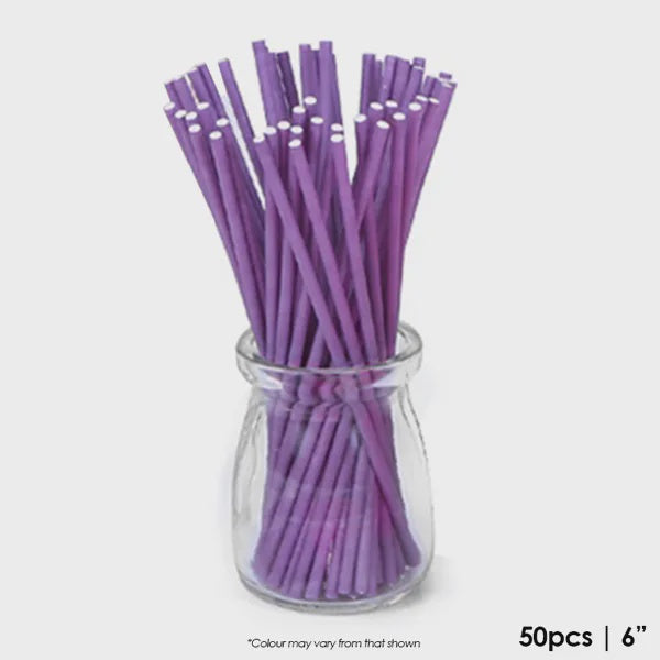 Lollipop Sticks Purple - Pack of 50