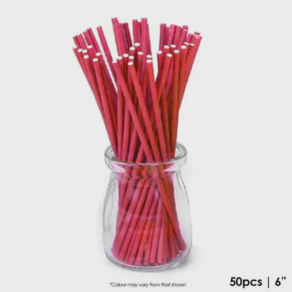 Lollipop Sticks Red - Pack of 50