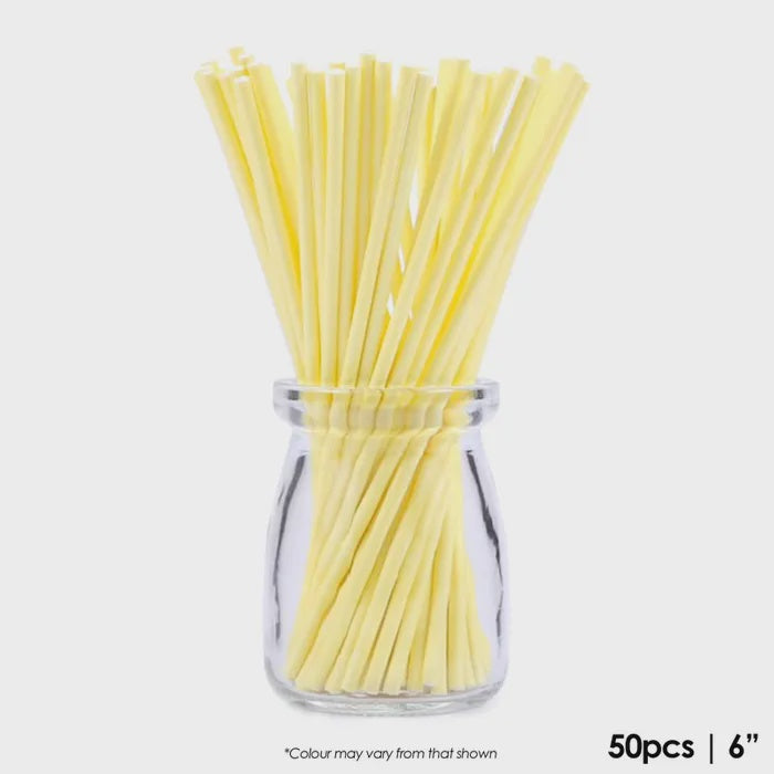 Lollipop Sticks Yellow - Pack of 50